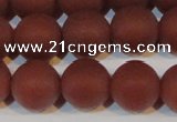 CAG6556 15.5 inches 12mm round matte red agate beads wholesale