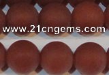 CAG6558 15.5 inches 16mm round matte red agate beads wholesale