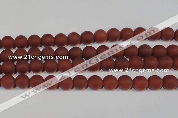 CAG6558 15.5 inches 16mm round matte red agate beads wholesale