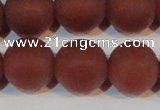 CAG6559 15.5 inches 18mm round matte red agate beads wholesale