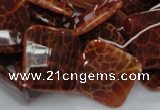 CAG656 15.5 inches 18*18mm faceted rhombic natural fire agate beads