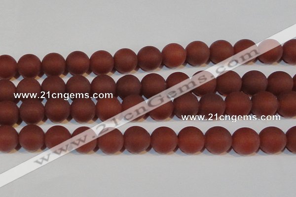 CAG6560 15.5 inches 20mm round matte red agate beads wholesale