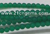 CAG6565 15.5 inches 3mm round matte green agate beads wholesale