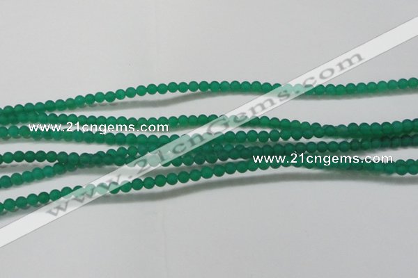 CAG6565 15.5 inches 3mm round matte green agate beads wholesale