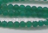 CAG6566 15.5 inches 4mm round matte green agate beads wholesale