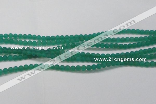 CAG6566 15.5 inches 4mm round matte green agate beads wholesale