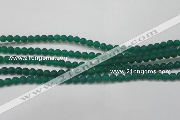 CAG6567 15.5 inches 6mm round matte green agate beads wholesale