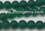 CAG6568 15.5 inches 7mm round matte green agate beads wholesale