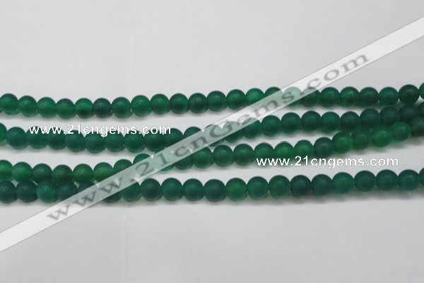 CAG6568 15.5 inches 7mm round matte green agate beads wholesale