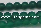 CAG6569 15.5 inches 8mm round matte green agate beads wholesale