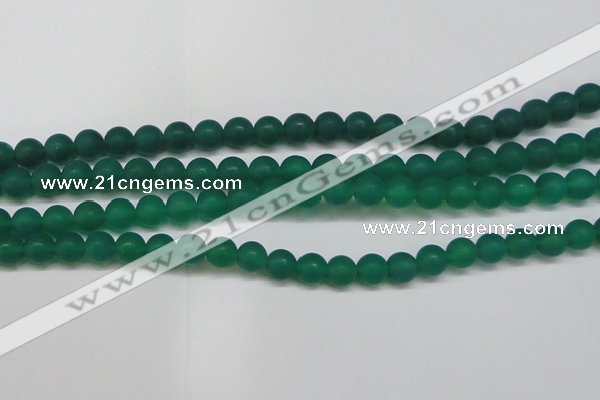 CAG6569 15.5 inches 8mm round matte green agate beads wholesale