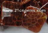 CAG657 15.5 inches 25*25mm faceted rhombic natural fire agate beads