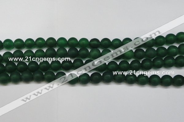 CAG6570 15.5 inches 10mm round matte green agate beads wholesale