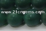 CAG6572 15.5 inches 14mm round matte green agate beads wholesale