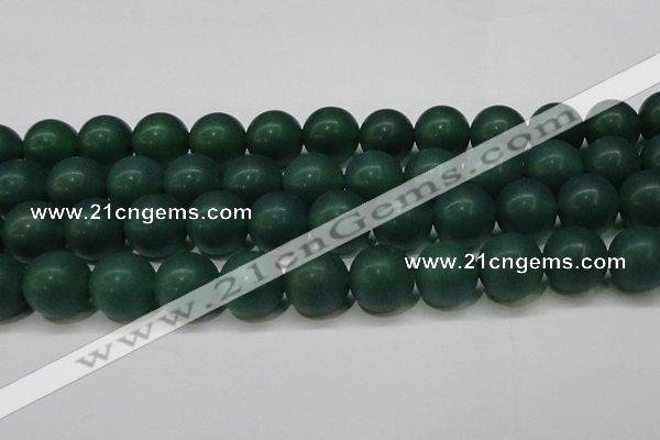 CAG6572 15.5 inches 14mm round matte green agate beads wholesale