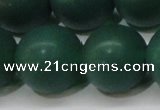 CAG6574 15.5 inches 18mm round matte green agate beads wholesale