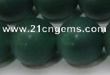 CAG6575 15.5 inches 20mm round matte green agate beads wholesale