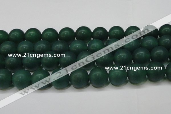 CAG6575 15.5 inches 20mm round matte green agate beads wholesale