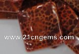 CAG658 15.5 inches 30*30mm faceted rhombic natural fire agate beads