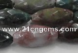 CAG6580 15.5 inches 11*25mm faceted rice Indian agate beads