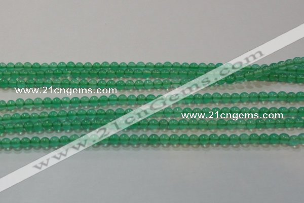 CAG6600 15.5 inches 2mm round green agate gemstone beads