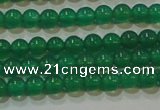 CAG6602 15.5 inches 3mm round green agate gemstone beads