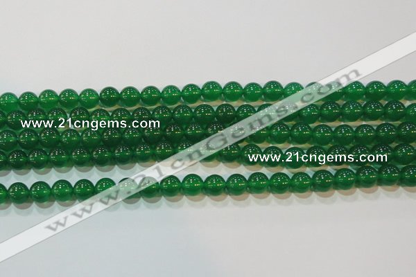 CAG6605 15.5 inches 8mm round green agate gemstone beads