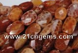 CAG661 15.5 inches 10*14mm faceted rectangle natural fire agate beads