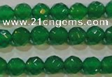 CAG6611 15.5 inches 4mm faceted round green agate gemstone beads