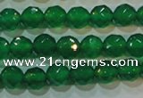 CAG6612 15.5 inches 6mm faceted round green agate gemstone beads