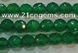 CAG6613 15.5 inches 8mm faceted round green agate gemstone beads