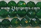 CAG6615 15.5 inches 12mm faceted round green agate gemstone beads
