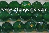 CAG6615 15.5 inches 12mm faceted round green agate gemstone beads