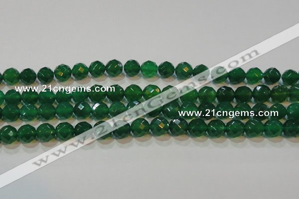 CAG6615 15.5 inches 12mm faceted round green agate gemstone beads