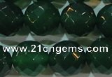 CAG6617 15.5 inches 16mm faceted round green agate gemstone beads