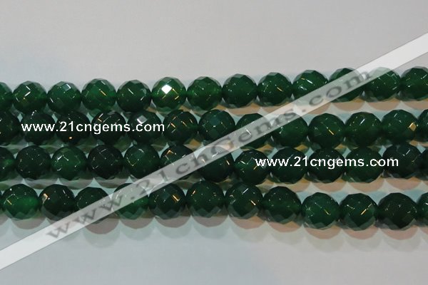 CAG6617 15.5 inches 16mm faceted round green agate gemstone beads