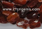 CAG662 15.5 inches 13*18mm faceted rectangle natural fire agate beads