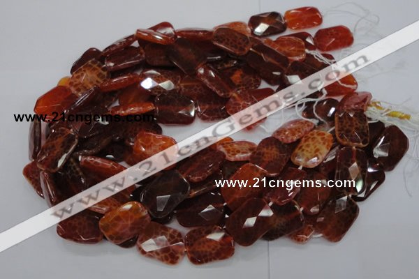 CAG662 15.5 inches 13*18mm faceted rectangle natural fire agate beads