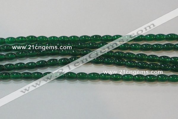 CAG6622 15.5 inches 6*9mm rice green agate gemstone beads
