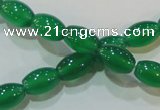 CAG6623 15.5 inches 8*12mm rice green agate gemstone beads