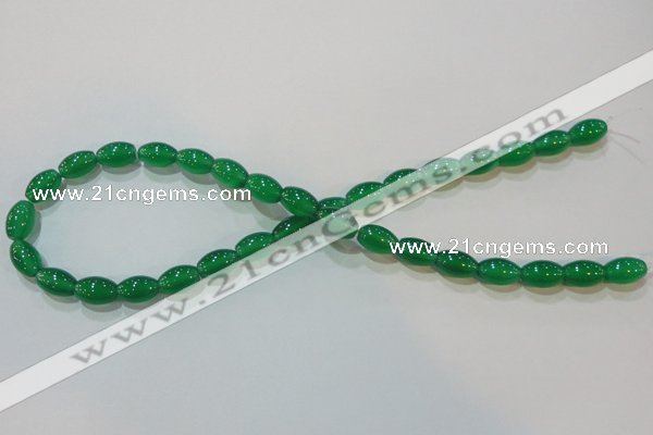 CAG6623 15.5 inches 8*12mm rice green agate gemstone beads