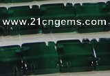 CAG6637 15.5 inches 12*12mm square green agate gemstone beads