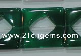 CAG6642 15.5 inches 25*25mm square green agate gemstone beads