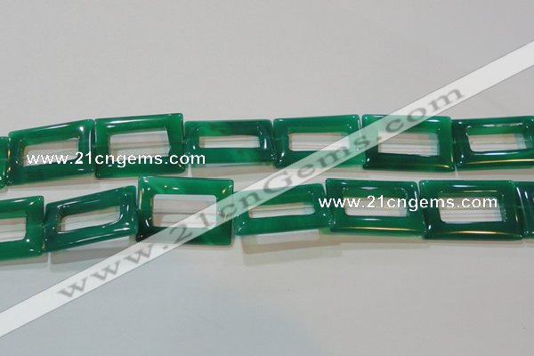 CAG6644 15.5 inches 25*35mm rectangle green agate gemstone beads