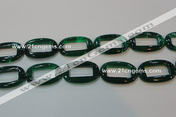 CAG6646 15.5 inches 25*38mm oval green agate gemstone beads