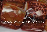 CAG665 15.5 inches 22*30mm faceted rectangle natural fire agate beads