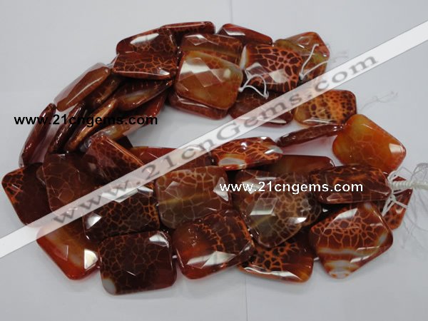 CAG665 15.5 inches 22*30mm faceted rectangle natural fire agate beads