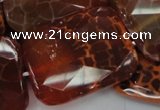 CAG666 15.5 inches 30*40mm faceted rectangle natural fire agate beads