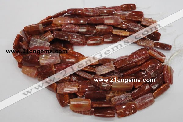 CAG667 15.5 inches 15*30mm rectangle natural fire agate beads