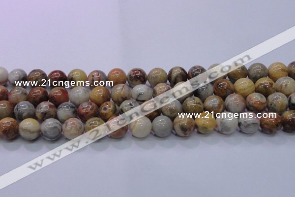 CAG6674 15.5 inches 12mm round natural crazy lace agate beads